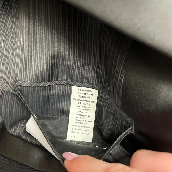 Calvin Klein Mens Black Suit Blazer 42L Single Breasted Notch Pockets Tuxedo - Picture 10 of 11